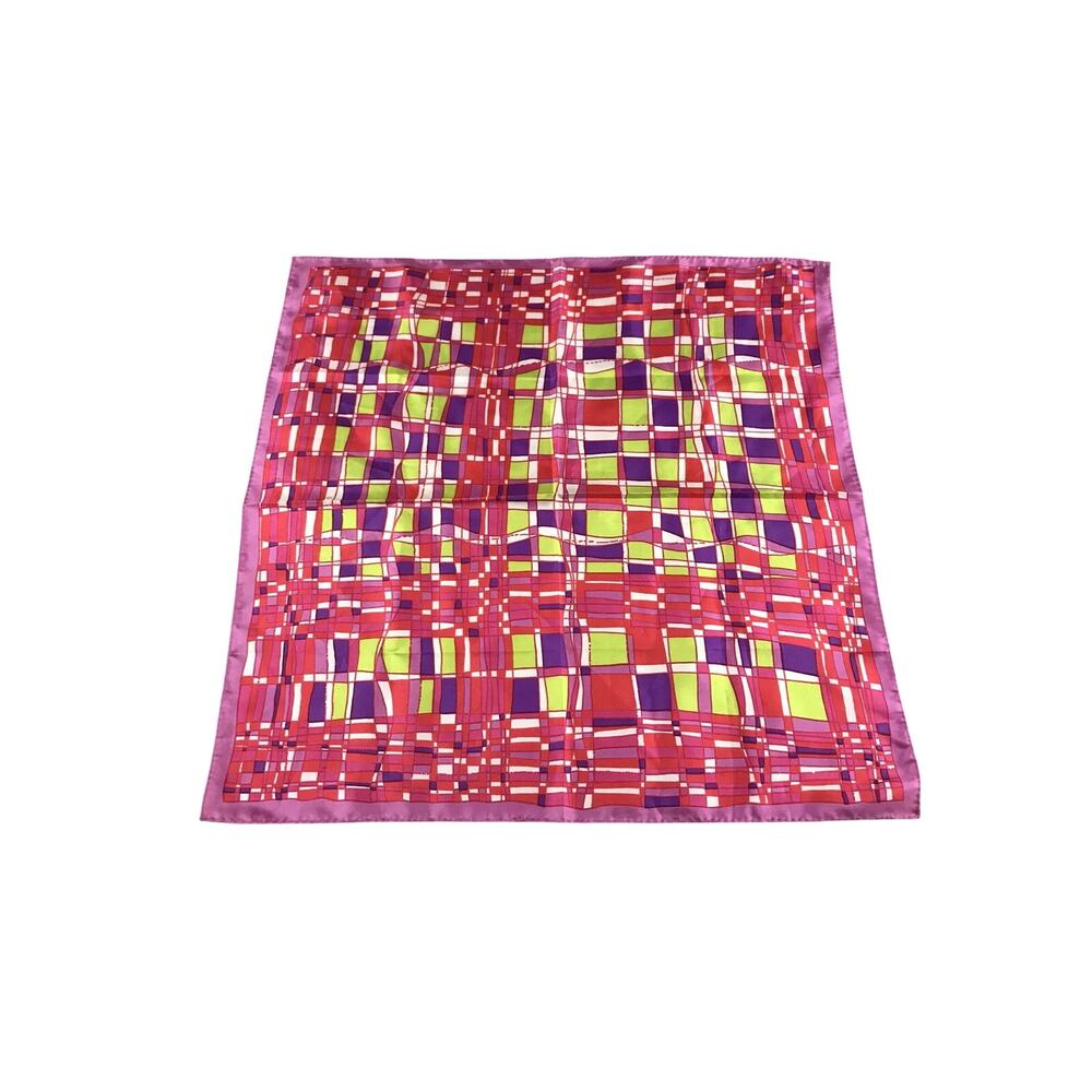 Pink Mod Scarf Sillook Japan Vintage Purple Retro Geometric Colorful Square
